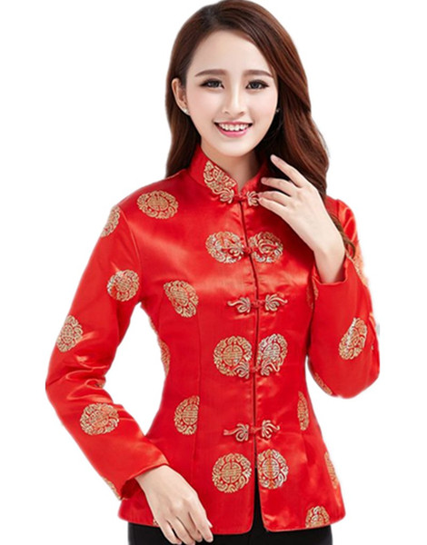 Shanghai Story Dragon Embroidery Traditional Clothing Long Sleeve Chinese Traditional Top For women