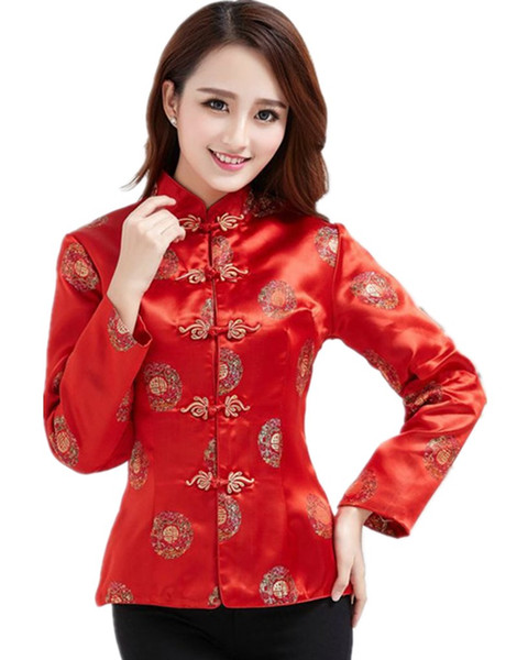 Shanghai Story Dragon Embroidery Traditional Clothing Long Sleeve Chinese Traditional Top For women 2 Style