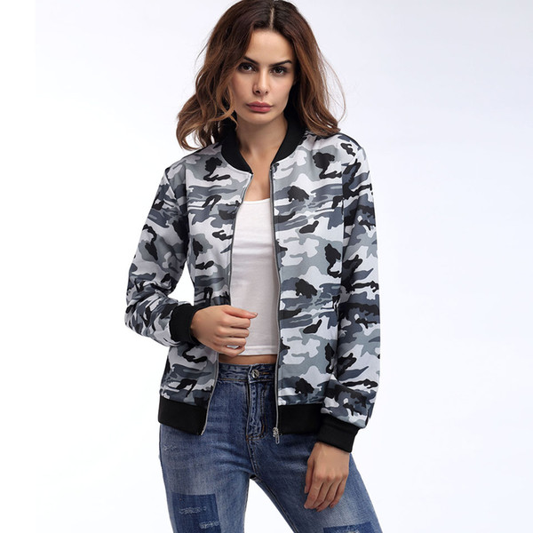 Explosive Jacket Spring New Women's Jacket Camouflage Clothing Fashion Zipper Baseball Uniform Female Fashion Trend Popular jooyoo