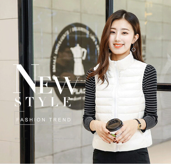 2018 autumn and winter new Korean version of the light down jacket women's vest short stand collar vest sleeveless jacket