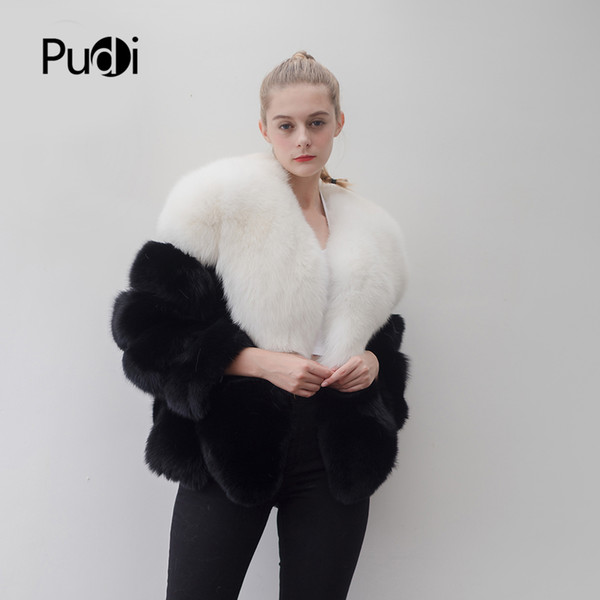 Pudi CT920 women Real red fox fur short jacket overcoat lady fashion winter warm genuine natural fur luxury outwear