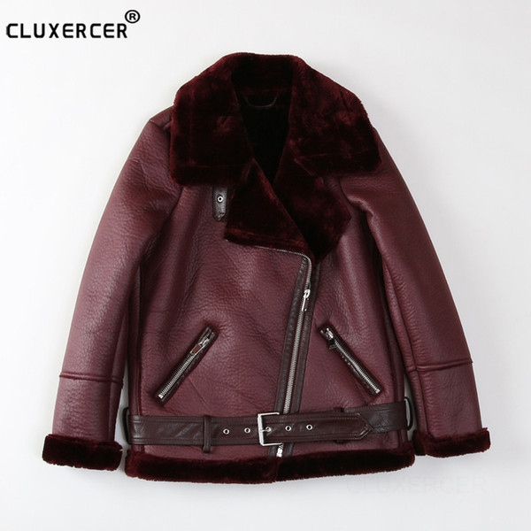 New arrivals Winter Women Wool Zipper Fur Jacket Female Faux Short Coat Super Warm Thicken Coat Motorcycle Outwear Lambs Jackets