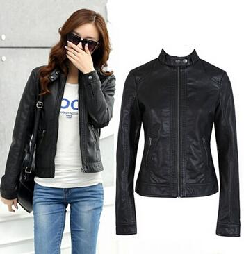 2017 Fashion New Women's Leather Jacket Pimkie Cleaning Single PU Leather Jacket Motorcycle Temale Women Slim coat XS-XXXL