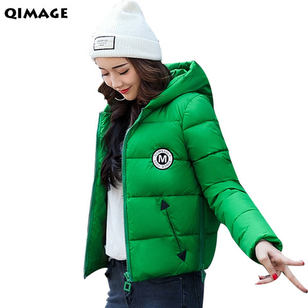 QIMAGE 2017 New Autumn Winter Women Coat Fashion Female Down Jacket Women Parkas Casual Jackets Student Parkas Wadded