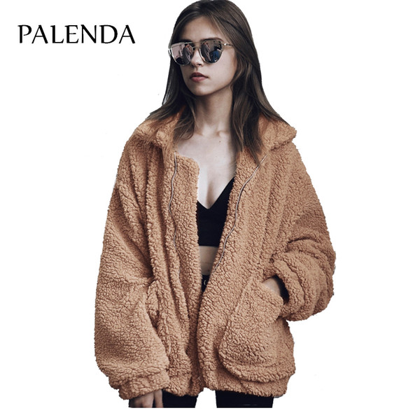 teddy coat fake fur top jackets warm and thick