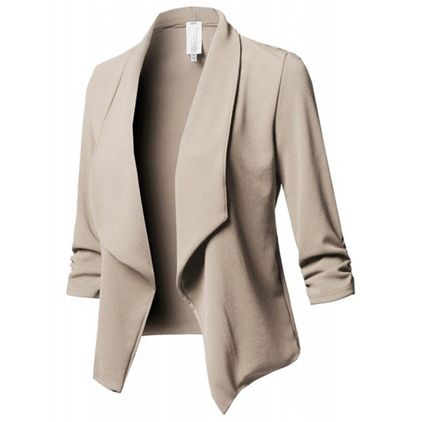 Jacket Coat Autumn Fashion Candy Color Women Slim long sleeves Pleated Solid Color Small Suit Jacket 10 Colors SSA255