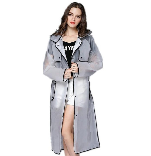 2018 Fashionable EVA Adults Raincoats Lovely Girls Style Coat and Rain Coats Figure-fitting and Transparent Raincoats