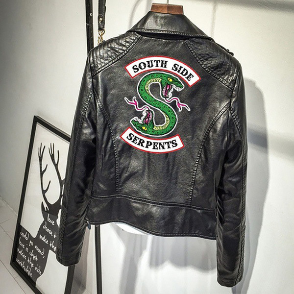 Riverdale South Side Serpents Jacket Women Southside Leather Jacket Motorcycle Zipper Punk Coat Biker Jackets Hip Hop Streetwear