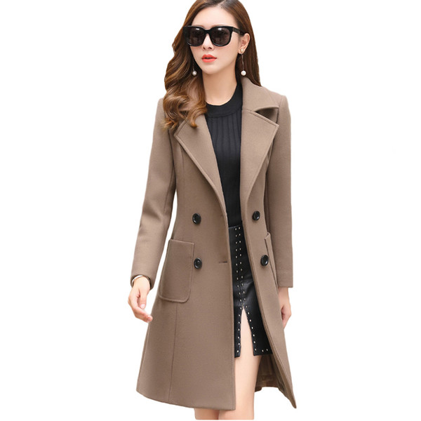 VogorSean Winter Woman Wool Coats Warm 2018 Slim Fit Fashion Casual Office Blends Womans Wool coat Jacket Khaki Army/Green