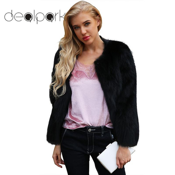 Autumn Winter Jacket Women Faux Fur Coat Solid Color Long Sleeve Fluffy Outerwear Short Jacket Warm Overcoat female tunics