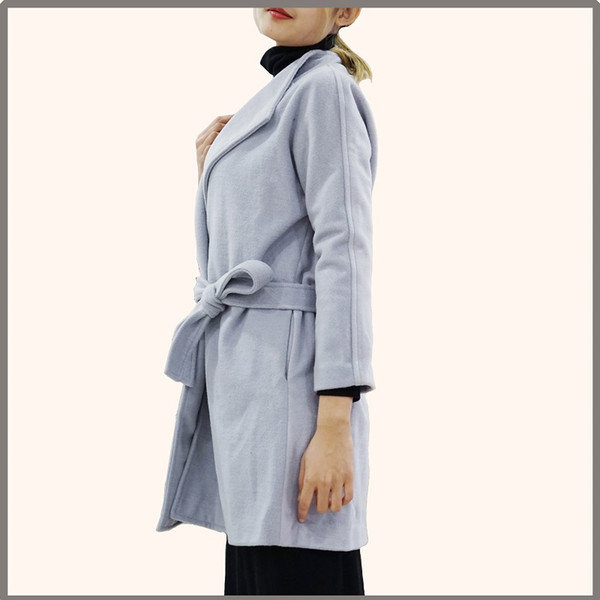 Best Sellers Autumn And Winter New Pattern Windbreaker Superior Quality Lapel Lanky Sleeve Woman Loose Coat