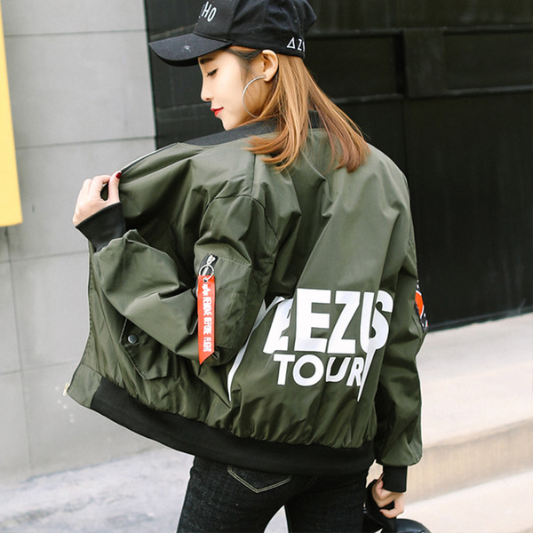 Spring Long Sleeves Baseball Jacket Autumn College Jackets Harajuku Style Women Bomber Jacket High Quality Outerwear Womens