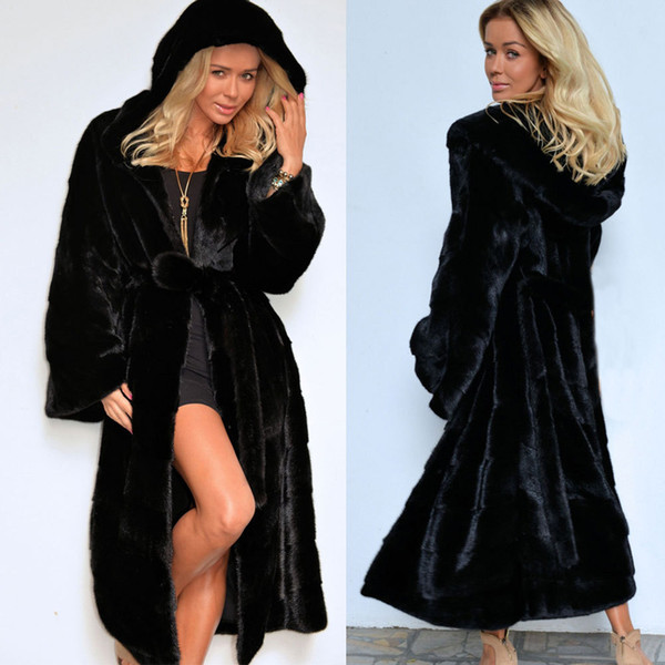 winter long coat women cappotto donna lungo pelo For 2018 Down jacket dress elegant faux fur coat long Parka holographic #TX5