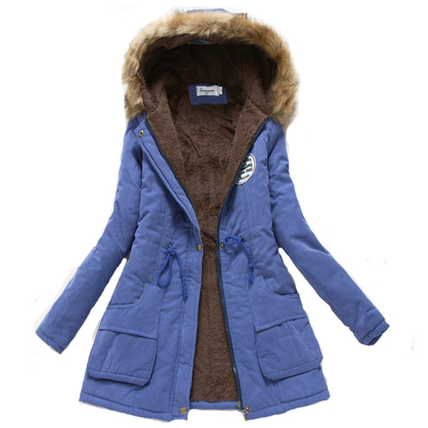 Women Winter Warm Coat Female Autumn Hooded Cotton Fur Plus Size Basic Jacket Outerwear Slim Long Ladies chaqueta