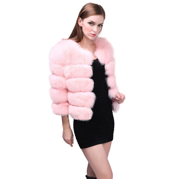 JAYCOSIN 2XL Women Winter New Fashion Pink FAUX Fur Coat Elegant Thick Warm Outerwear fur fox leather jacket short z1210