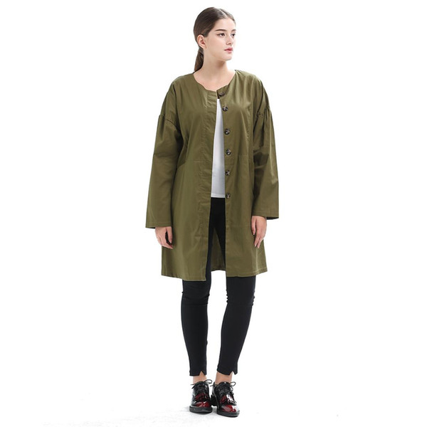 Casual Korean Women Trench Coat Spring 2018 Slim Full Sleeve European Windbreaker Long open stitch Collar Ladies Overcoat