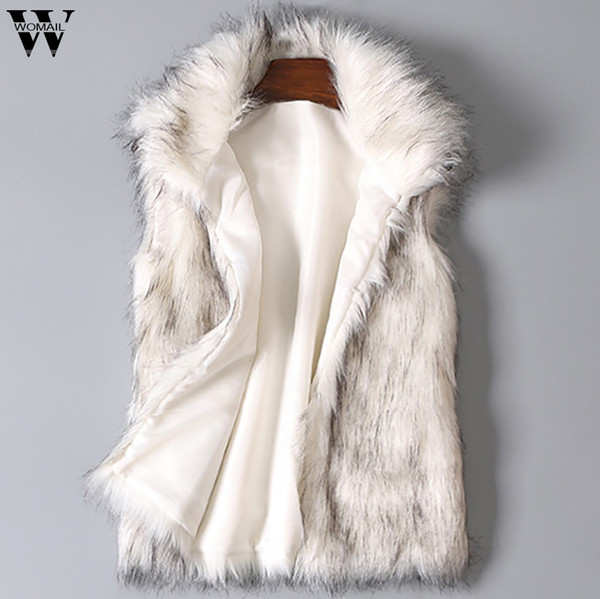 Women's Wool Vest Colored Casual Faux Fur Coat Ladies Faux Fur Vest Stand Collar Coat Jacket