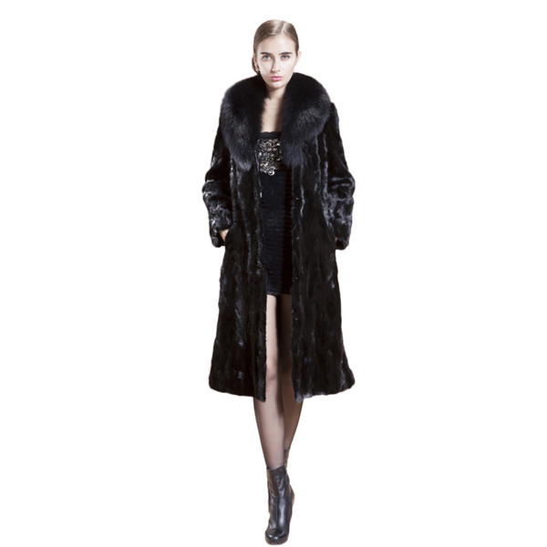 Ladies Womens Long Warm Faux Fur coat with hood Coat Jacket Winter Parka Outerwear casaco de pele verdadeira casaco de pele #7