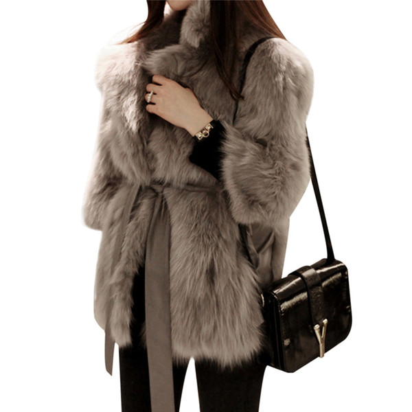 Thick Warm Womens Luxury Mink Coats Fluffy Faux Fur Jacket Fake Rabbit Fur Coat Manteau Fourrure Femme Plus Size 2018 Winter