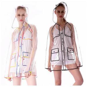 Transparent Edge Raincoat 2 Colors EVA Adults Single Waterproof Rain Coats Outdoor Hiking Rainsuit Rainwear OOA6171