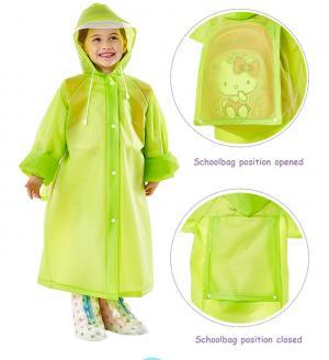 School Bag Hooded Raincoat 4 Colors EVA Rain Cloak Kids Children Toddlers Student Waterproof Poncho Rainwear OOA6168