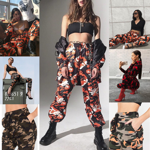 Summer New Style Fashion Women Camo Cargo Trousers Casual Pants Army Combat Camouflage Jeans