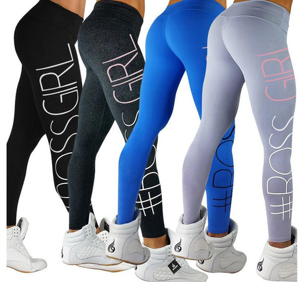 new throgh High Waist New Women Pant yoga pants Solid Black Sports Gym Wear Leggings Elastic Fitness Lady Overall Full Tights