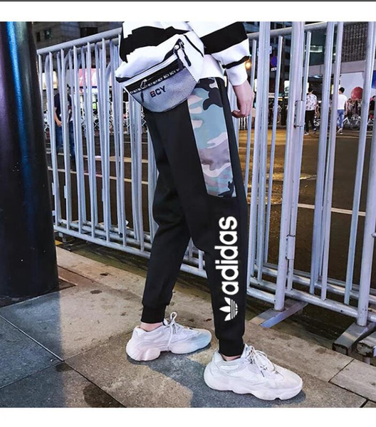 2019 Trends Men Athletic Jogger Pants Letter Printed On Side Summer Casual Cotton Pants Casual High Elastic Waist Trousers