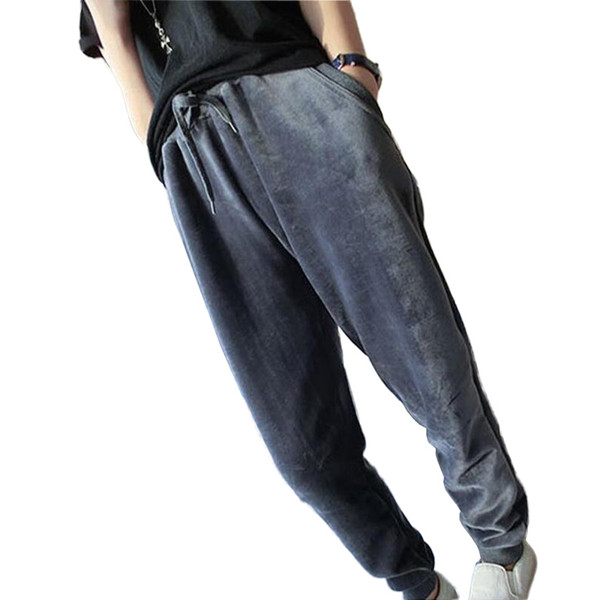 2017 Autumn winter warm harem pants women plus velvet thicken elastic waist sportwear casual trousers plus size 5XL pantalon