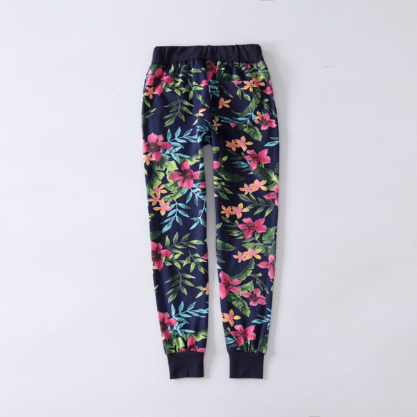 Spring women's trousers casual flower print sweatpants