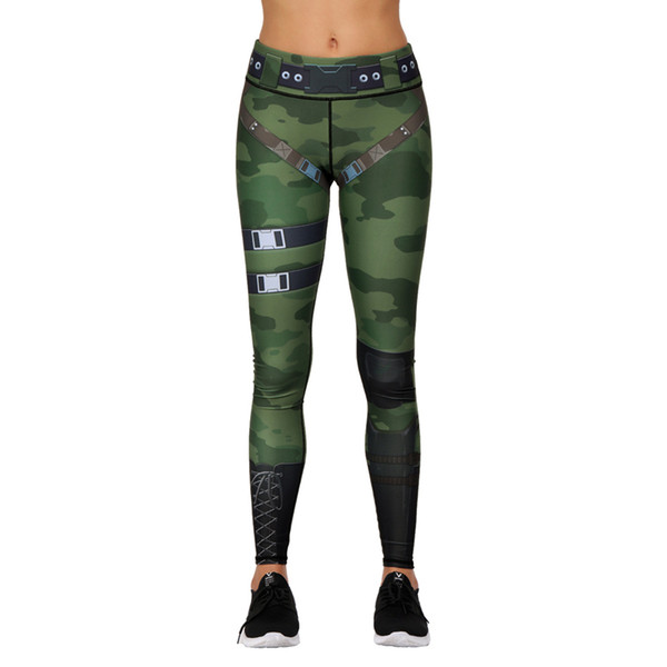 Women Camouflage COS Middle Waisted Yoga Pencil Pants Gym Seamless Leggings High Elastic Exercise Tights