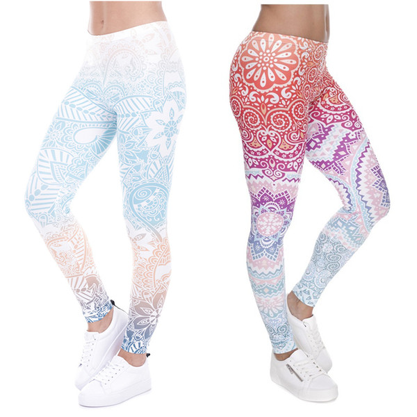 leggings 3D digital printing Work pants New Fashion Women Color pattern leggings for 15 color -DDK5-1~15