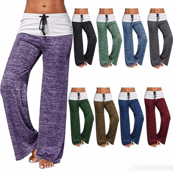 women Yoga Fitness Wide Leg Pants Casual sports Pant Fashion trousers Palazzo Capris Lady Trousers Loose Long pants