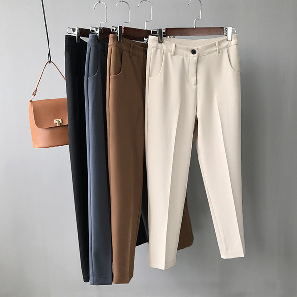 Suit trousers and slacks spring 2019 women's trousers new straight tube nine-point trousers summer