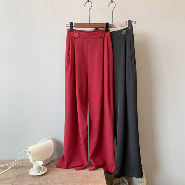 High waist drape feeling wide leg trousers female new fund is loose show thin suit trousers is recreational straight tube trousers