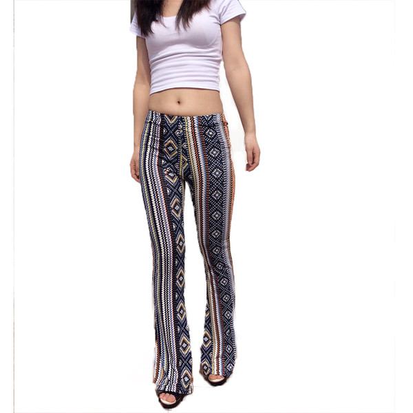 Beauty Garden Women Elasticated Waist Pants New Fashion National Print Casual Comfortable Render Long Pants