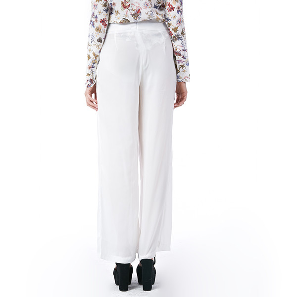 Beauty Garden Solid Fashion Women Loose Pants Chiffon Zipper Casual Wide Leg Pants Female Summer Long Pants