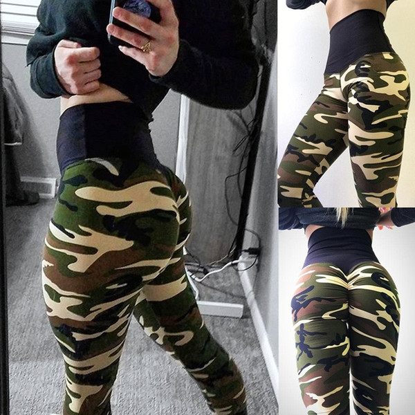 Sexy Women sweatpants Yoga Pants Fashion Camo Leggings Pants Slim Fit Yoga Running Pants Camouflage Trousers JC058