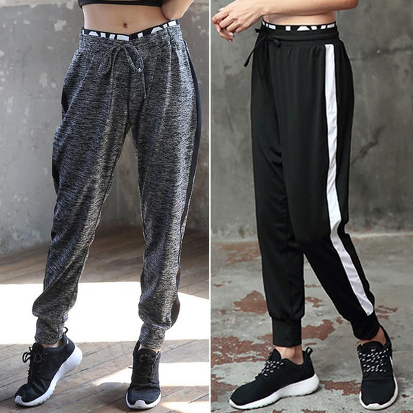 Quick-drying loose sweatpants Yoga Pants Black High Waist Elastic Running Fitness Slim Sport Pants Gym Leggings for Women Trousers JC070