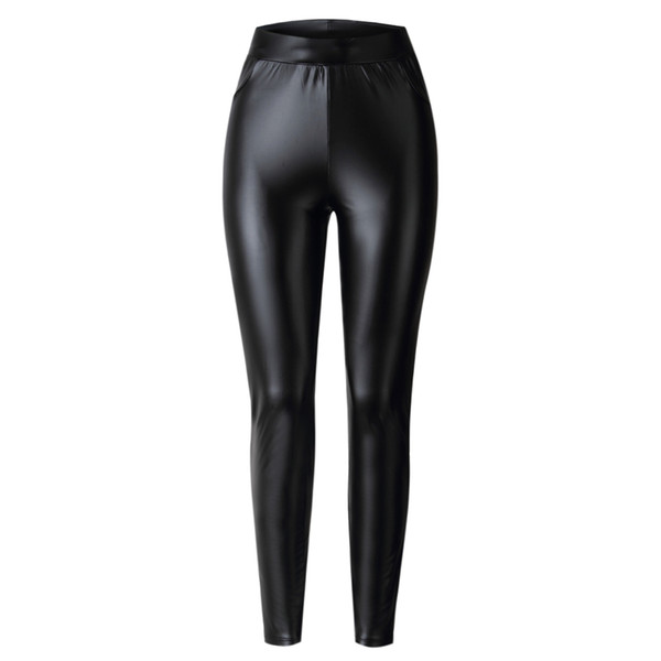 Spring And Summer Sexy Wild High Waist Pocket Leather Pants Female Long Section Female Fashion Trend Popular jooyoo