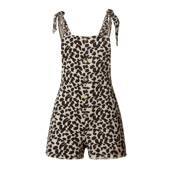 Spring And Summer Sexy Leopard Pocket Sling Button Female Overalls Pants Fashion Female Popular Trend Style jooyoo