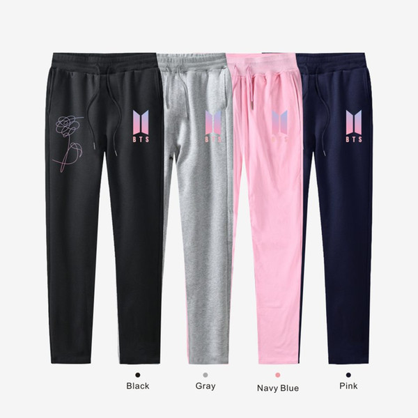 BTS Love Yourself Printed Womens Casual Pants Comfortable Athletic Yoga Running Leisure Pants Fashion Female Designer Trousers