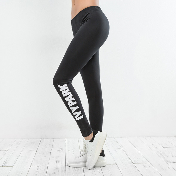 Hot Ladies Beyonce IVY PARK Letters Print Breathable Stretch Long Pant Skinny Leggings Womens Athletic joggers