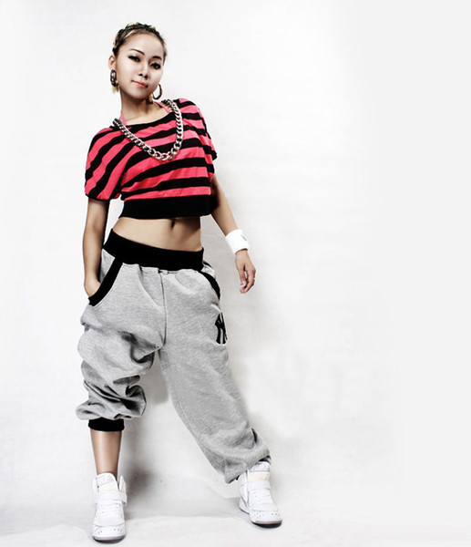 Wholesale- New Fashion Hip Hop Sports Dancer Jeans Pants Unique Casual Loose Trousers Red/Gray/Black Size M-XXL zx*E2742#S8