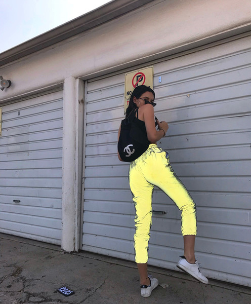 Womens Pants 2019 Spring and Summer New Fashion Luminous Sports Pants Street Style Night Running Trousers for Female