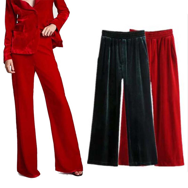 pants women harajuku england style solid velvet elastic waist pants pantalon femme trousers women plus size