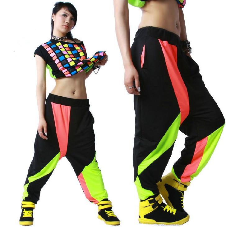 FASHION WOMENS CONTRAST BLACK COLOR HIP HOP BELLY DANCE HAREM PANTS SWEATPANTS Girls Streetwear baggy wear ladies cheap trousers clothing