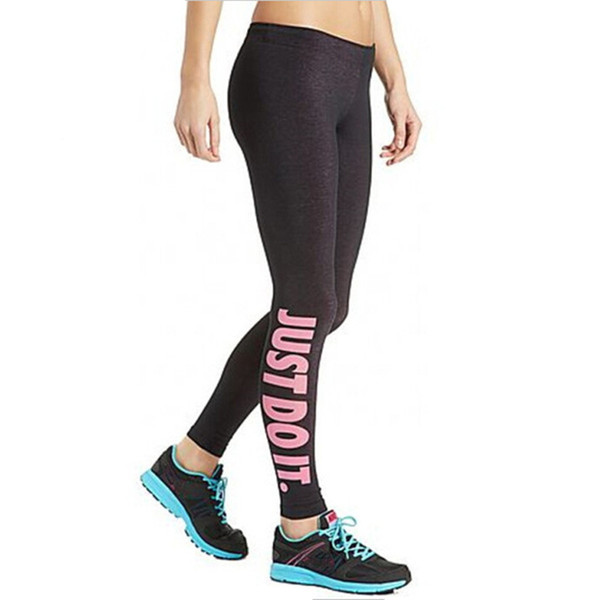 Women Letters Print Skinny Slim Pants Gym active Comfortable Elastic Pants Wholesale Cheap Clothes Free Shipping