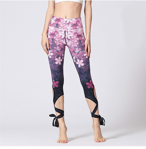 Fitness High Waisted Leggings Sport Pants Push Up Women Sport Leggings Gym Running Tights Printed Ballet Bandage Yoga Pants for women WY002