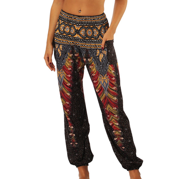 New Women Thai Long Lantern Pants Boho Hippie Southeast Asian Ethnic Style Comfy Loose Casual Elastic Waist Belly Trousers